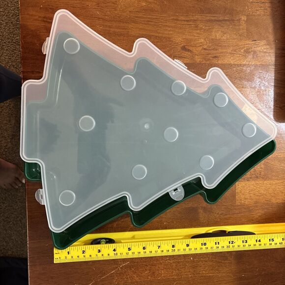 2 Christmas Tree Food Storage Container Plastic Cookie Storage Walmart NEW - Picture 10 of 11